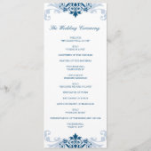 Classic Navy Blauer Elegant Details zur Hochzeit Programm (Rückseite)