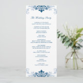 Classic Navy Blauer Elegant Details zur Hochzeit Programm (Stehend Vorderseite)