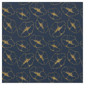 Classic Navy Blue and Gold Fabric Seamless Pattern Stoff (Nahaufnahme)
