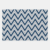 Classic Navy Blue and Gray Geometric Stripes Geschenkpapier Set (Vorderseite 2)