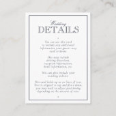 Classic Navy Blue Calligraphy Monogram Wedding Enc Begleitkarte (Rückseite)