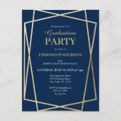 Classic Navy Blue Class 2025 Abschluss Postkarte (Vorderseite)