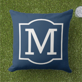 Classic Navy Blue Custom Monogram Letter Kissen