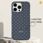Classic Navy Blue Custom Monogram Polka Dot  Case-Mate iPhone Hülle
