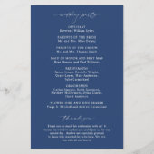 Classic Navy Blue Elegant Wedding Program (Rückseite)