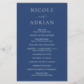 Classic Navy Blue Elegant Wedding Program (Vorderseite)