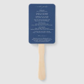 Classic Navy Blue Elegant Wedding Program Fächer (Rückseite)