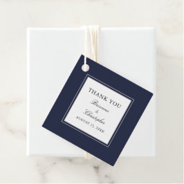 Classic Navy Blue Elegant Wedding Vielen Dank Geschenkanhänger