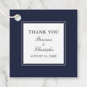 Classic Navy Blue Elegant Wedding Vielen Dank Geschenkanhänger (Vorderseite)