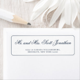Classic Navy Blue Elegante Calligraphy Simple