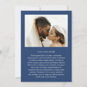 Classic Navy Blue Foto Elegante Hochzeit Save The Date (Rückseite)
