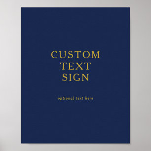 Classic Navy Blue   Gold Cards und Geschenke Custo Poster