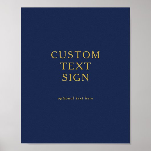 Classic Navy Blue | Gold Cards und Geschenke Custo Poster (Vorne)