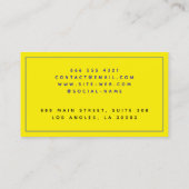 Classic Navy Blue & Gold Monogram Telefonnummerkarte (Rückseite)