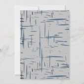 Classic Navy Blue & Gray Bar Mitzvah Einladung (Rückseite)