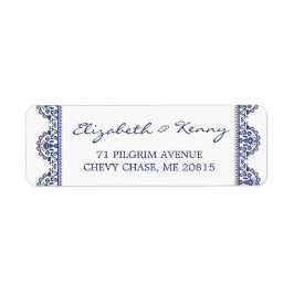 Classic Navy Blue Lace Rücksendeadresse
