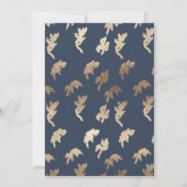 Classic Navy Blue Monogram Hochzeitgold Wappen Einladung (Rückseite)