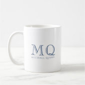 Classic Navy Blue Monogram Kaffeetasse (Links)