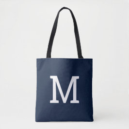 Classic Navy Blue Monogram Tote Bag Tasche