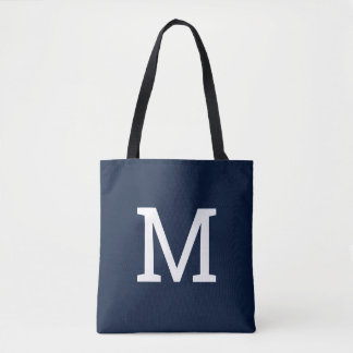 Classic Navy Blue Monogram Tote Bag Tasche