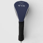 Classic Navy Blue Personalisiert Monogram Golf Clu Headcover (Vorderseite)