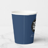 Classic Navy Blue | Personalisiertes Logo und Text Pappbecher (Rechts)