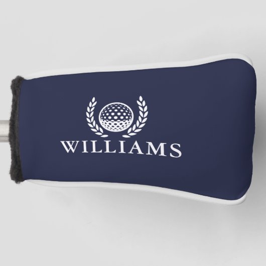 Classic Navy Blue Personalized Name Monogram Golf Headcover (Vorderseite)