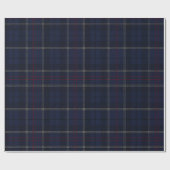 Classic Navy Blue Plaid Christmas Geschenkpapier (Flach)