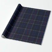 Classic Navy Blue Plaid Christmas Geschenkpapier (Ungerollt)