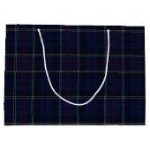 Classic Navy Blue Plaid Christmas Große Geschenktüte (Rückseite)