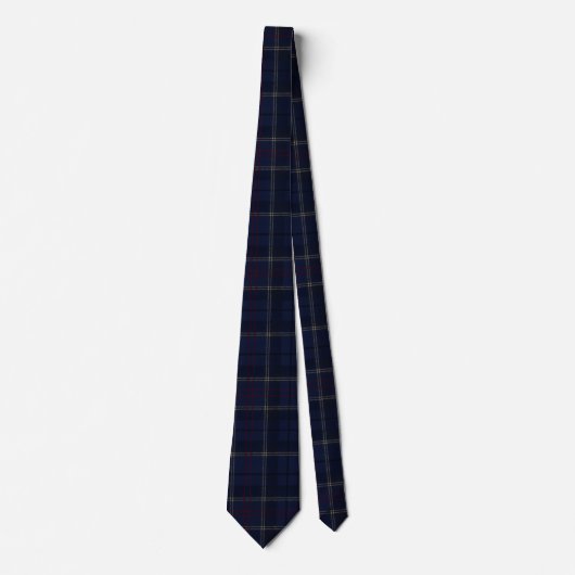 Classic Navy Blue Plaid Christmas Krawatte (Vorderseite)