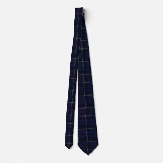 Classic Navy Blue Plaid Christmas Krawatte (Rückseite)