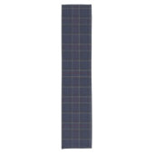 Classic Navy Blue Plaid Christmas Kurzer Tischläufer (Vorderseite)