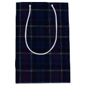 Classic Navy Blue Plaid Christmas Mittlere Geschenktüte (Vorderseite)