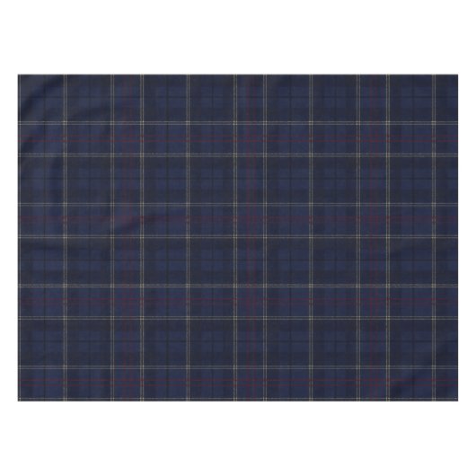 Classic Navy Blue Plaid Christmas Tischdecke (Vorderseite (Horizontal))