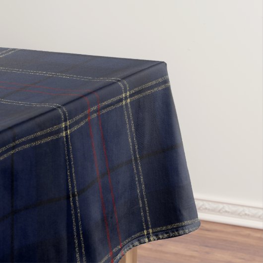 Classic Navy Blue Plaid Christmas Tischdecke (Beispiel)