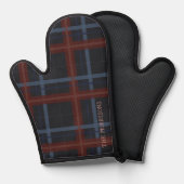 Classic Navy Blue Plaid Pattern Ofenhandschuh (Vorderseite/Rückseite)