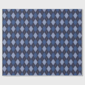 Classic Navy Blue Raute Diamonds Geschenkpapier (Flach)
