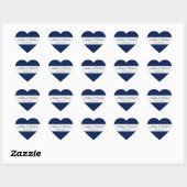 Classic Navy Blue Save the Date Herz-Aufkleber (Blatt)