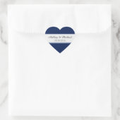 Classic Navy Blue Save the Date Herz-Aufkleber (Tasche)