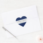 Classic Navy Blue Save the Date Herz-Aufkleber (Umschlag)