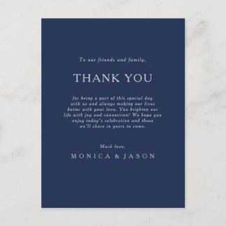 Classic Navy Blue Silver Vielen Dank Empfang Card Postkarte