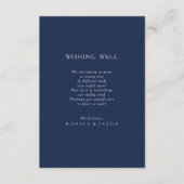 Classic Navy Blue | Silver Wedding Wishing Well Begleitkarte (Vorderseite)