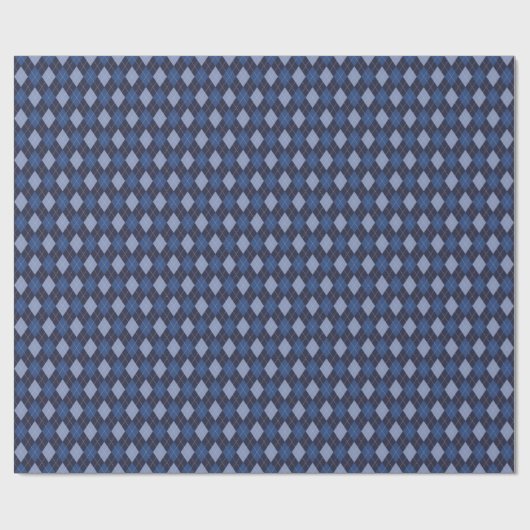 Classic Navy Blue Small Raute Diamonds Geschenkpapier (Flach)