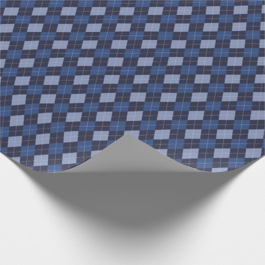 Classic Navy Blue Small Raute Diamonds Geschenkpapier (Ecke)