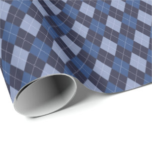 Classic Navy Blue Small Raute Diamonds Geschenkpapier