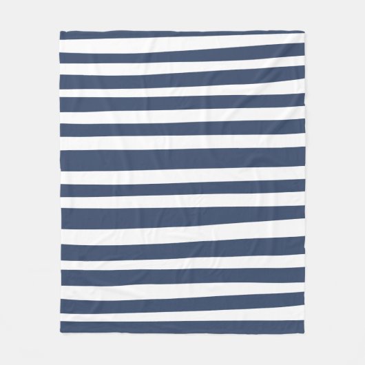 Classic Navy Blue Stripes | Timeless Nautical  Fleecedecke (Vorderseite)