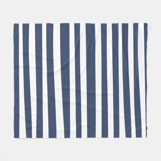 Classic Navy Blue Stripes | Timeless Nautical  Fleecedecke (Vorderseite (Horizontal))