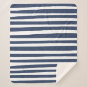 Classic Navy Blue Stripes | Timeless Nautical Sherpadecke (Vorderseite)
