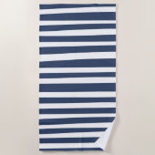 Classic Navy Blue Stripes | Timeless Nautical Strandtuch (Vorderseite)